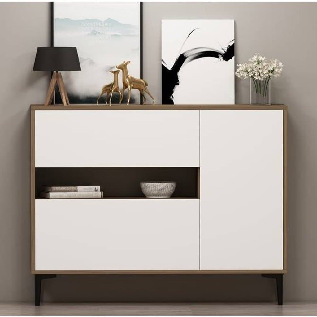 Beige and white wooden buffet - 94×120×30 cm