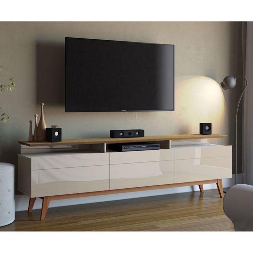 TV stand white and beige - 240×40×70 cm